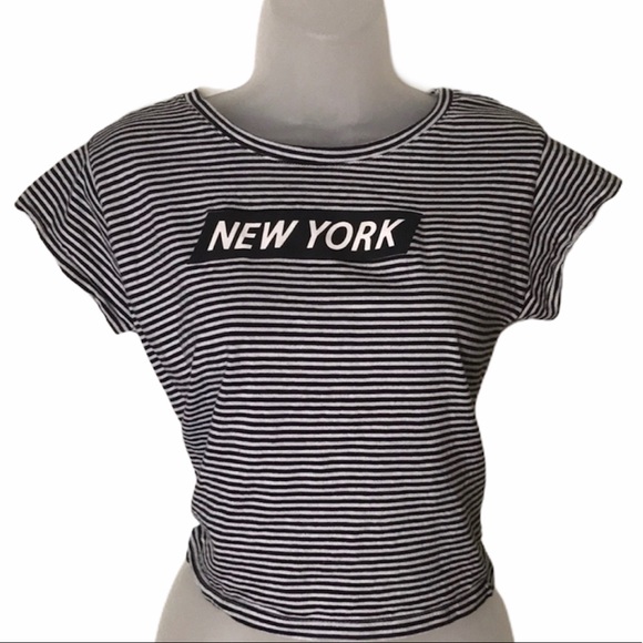 New York striped cropped tee - Picture 1 of 1